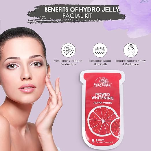 Velvetree Hydro Jelly Facial Kit Alpha White with Grape fruit Power Whitening