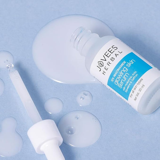 Jovees Herbal 12% Niacinamide Glowing Skin Serum With Hyaluronic Acid, Squalane & Saffron| Reduces Dullness, Hydrates & Repairs Skin| For Day and Night Use| For All Skin Type 30 ml