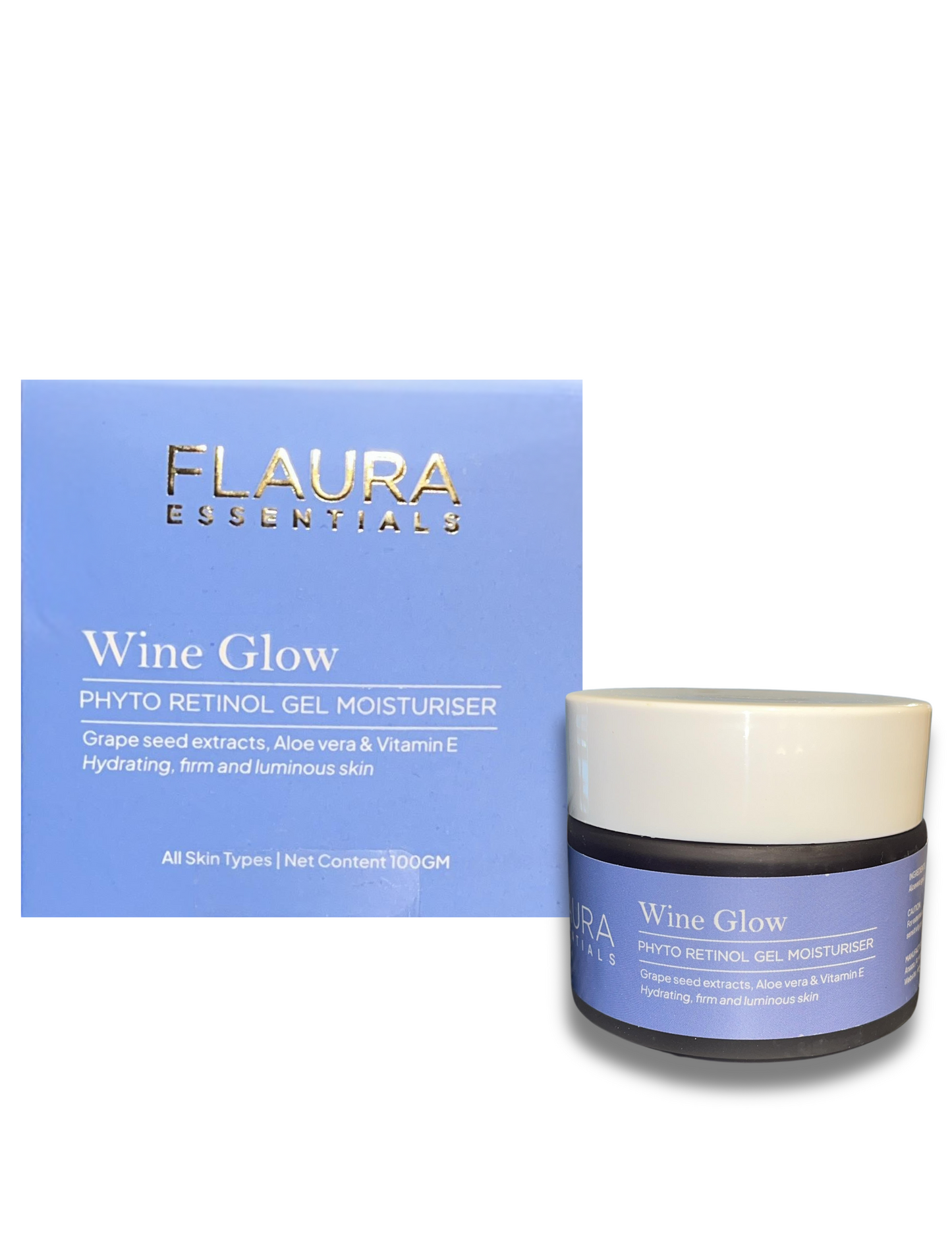 FLAURA ESSENTIALS Wine Glow Phyto Retinol Gel Moisturiser 100g
