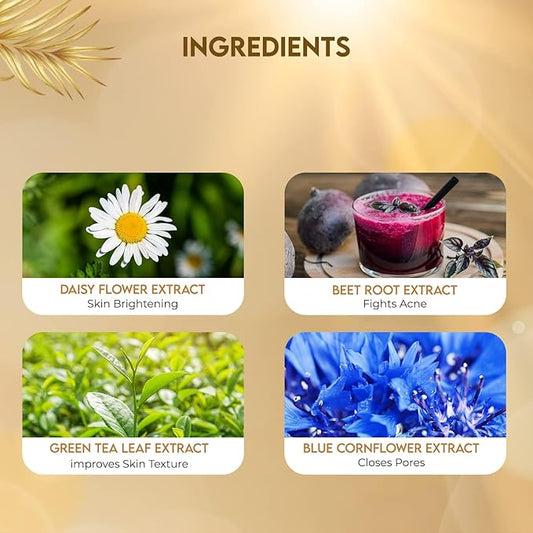 Jovees Herbal Ultra Radiance Gold Face Wash | Gives Nourished & Hydrated Skin, Reduce Dark Spot And Improves Skin Texture | For All Skin Types 100ML