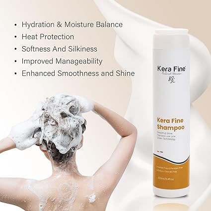 kera fine smooth & shine shampoo |250ml | smooth & shine haircare luxe line green technology | sulfate free & paraben free | sodium chloride free