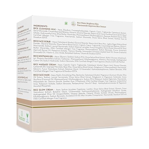 Mamaearth Rice Facial Kit With Rice Water & Niacinamide for Glass Skin - 60 g | Salon-Like Glowing Skin in 6 Easy Steps | Improves Skin Texture | Instant Glow | Suitable for all skin types