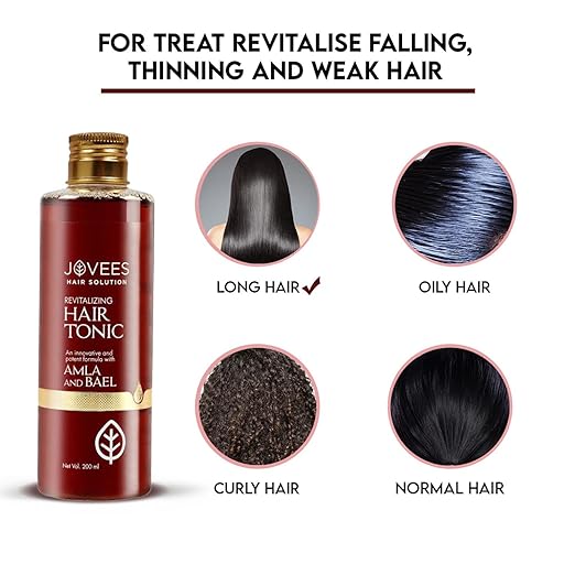 Jovees Herbal Revitalising Amla & Bael Hair Tonic | Gives Long, Strong & Thick Hair | For All Hair Types 200ml