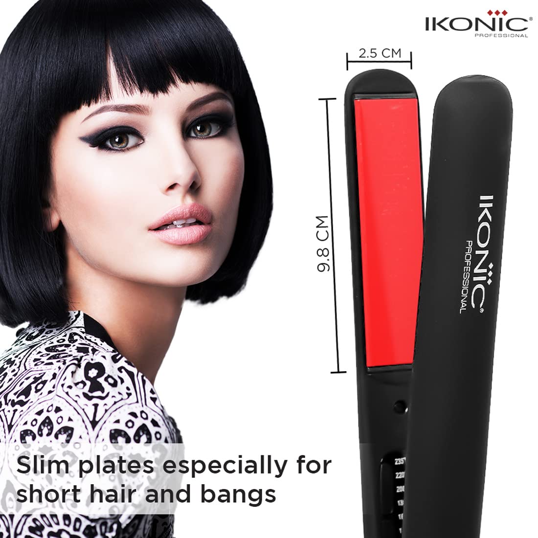 Ikonic Professional S3+ Ceramic Hai Straightener Black