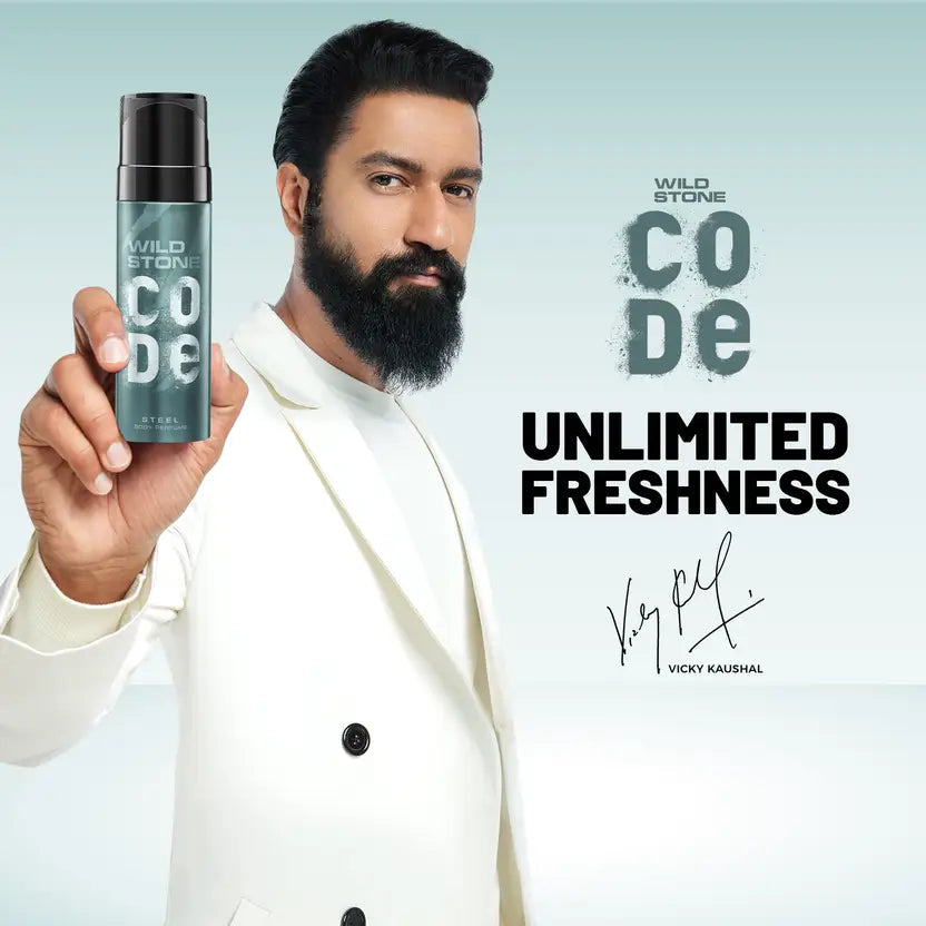 Wild Stone CODE Steel Long Lasting No Gas Perfume Body Spray For Men 120ml