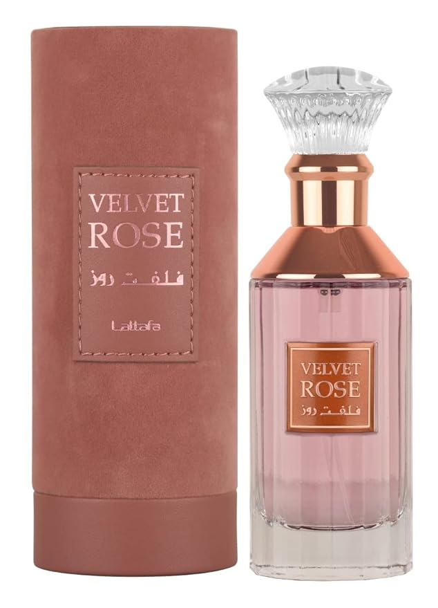 Lattafa Velvet Rose Unisex Eau De Parfum 100Ml | Oud And Musk Fragrances | Imported Edp Perfume Scent | Suitable For All Skin Types (Velvet Rose Eau De Parfum Scent, Liquid)