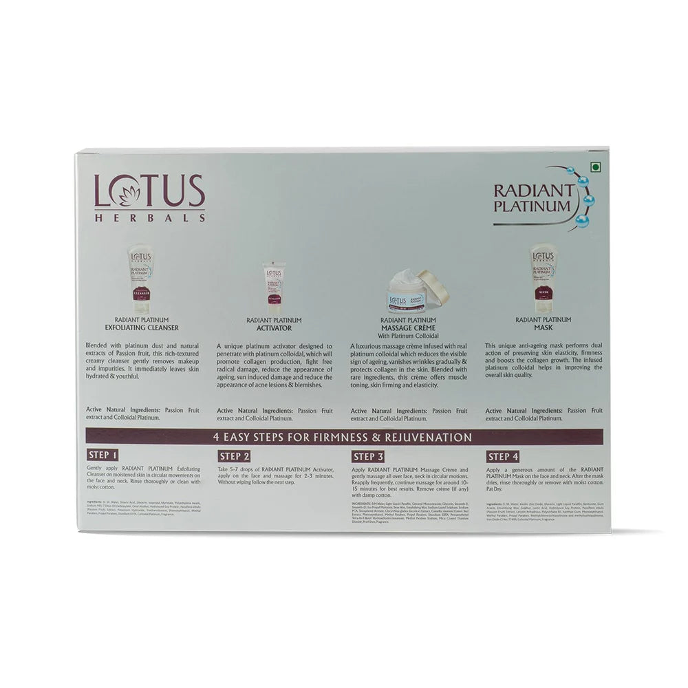 Lotus Herbals Radiant Platinum Cellular Anti Ageing Facial Kit