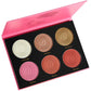DE'LANCI QUEEN ILLUMINATOR 6 COLOR HIGHLIGHTER PALETTE DARK SKIN 27gm