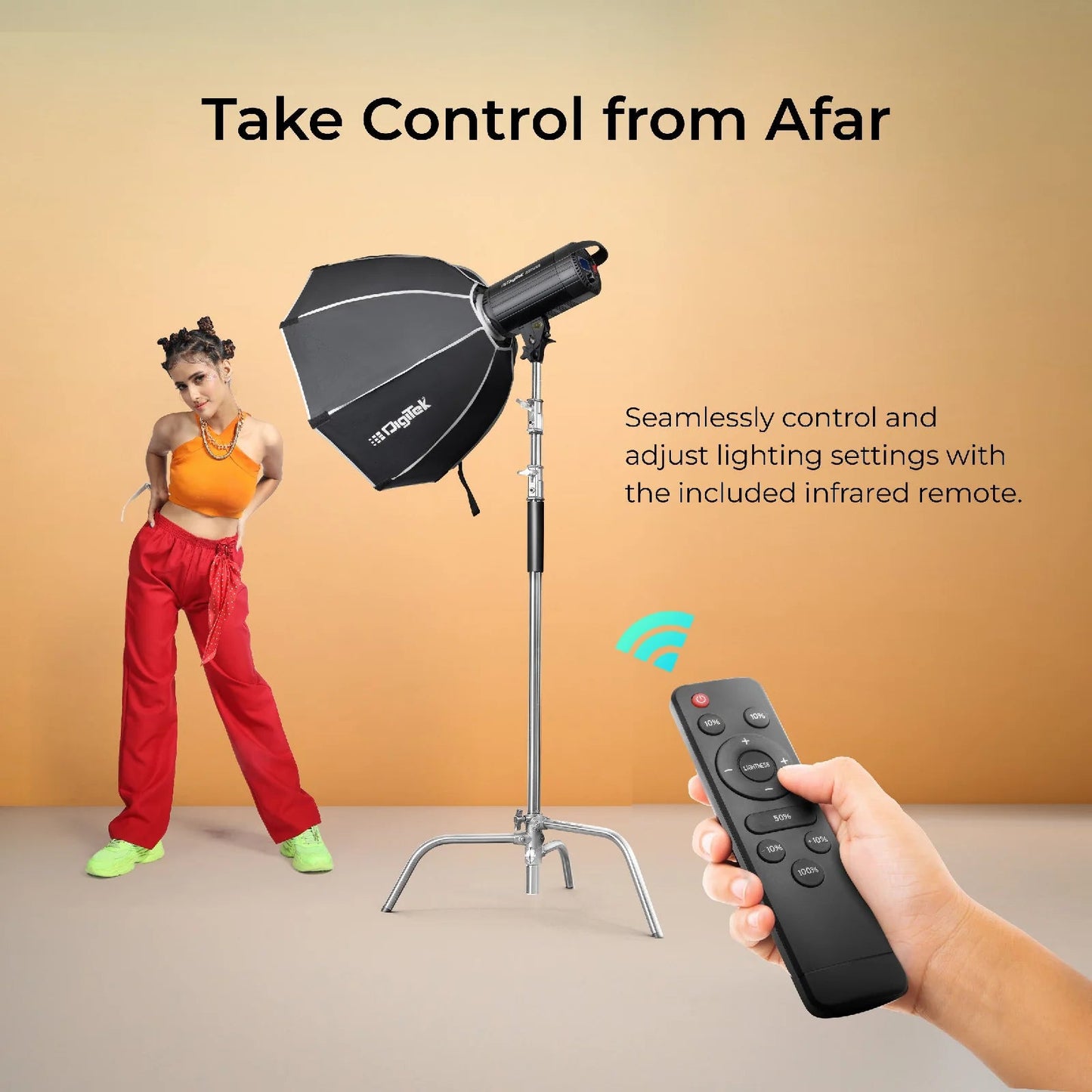 Digitek Lite (DCL-250WBC) Combo Bi Color Continuous LED Light with 18 CM Reflector Suitable for All Kinds of Small Production Photography/Power Saving & Environment Protection