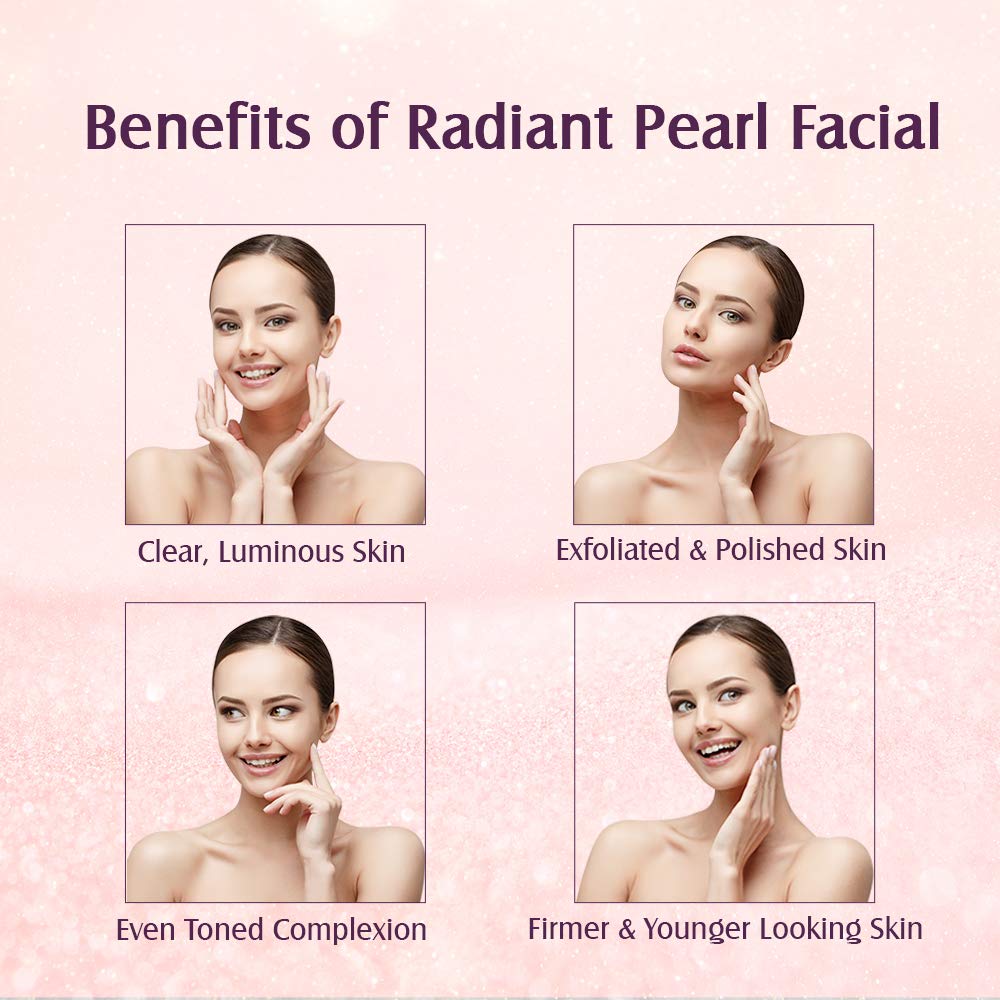 Lotus Radiant Pearl Facial Kit for Lightening &amp; Brightening skin with Pearl dust &amp; Green Tea, 4 easy steps, 170g(Multiple Use)