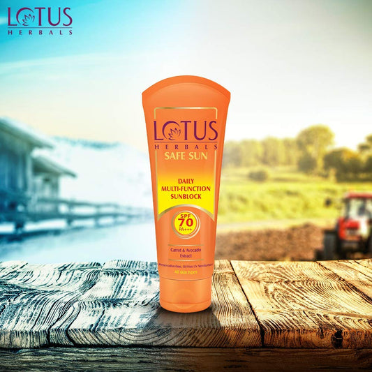 Lotus Herbals Safe Sun Daily Multi-Function Sunblock SPF 70 Pa+++ 60gm