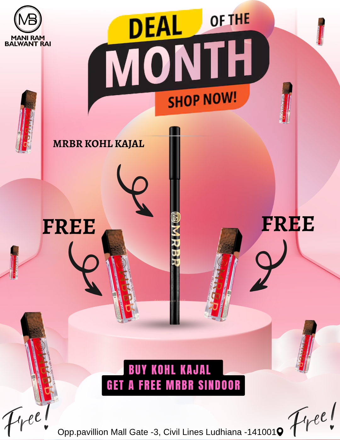 MRBR JUST KOHL GEL KAJAL 1.2g⏐+ FREE MRBR SINDOOR