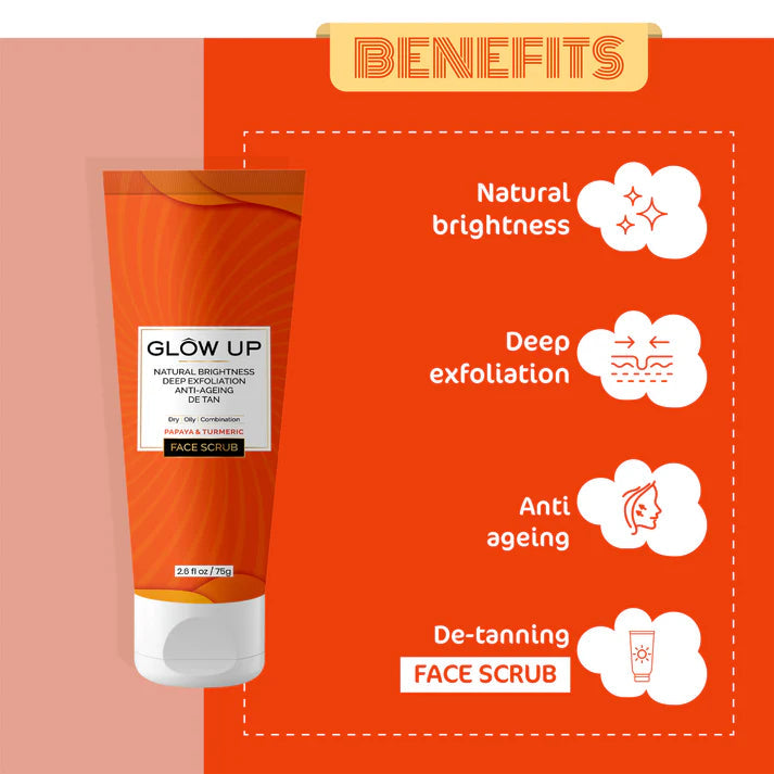 Glowup PAPAYA & TURMERIC FACE SCRUB 75g