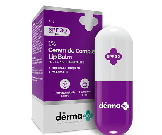 The Derma co 1% Ceramide Complex Lip Balm with Ceramides & Vitamin E, SPF 30 PA++ for Dry & Chapped Lips - 4g