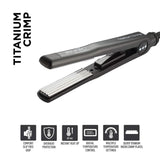 Ikonic Professional Hair Crimper Slim Titanium Crimp 2.0 Nano Micro Crimper Black