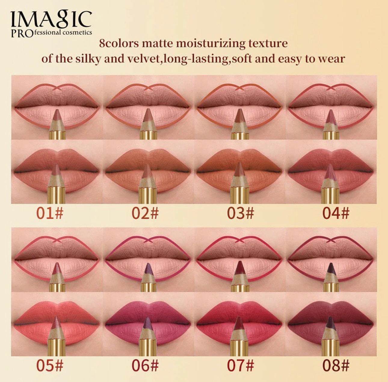 Imagic 8 Colours Makeup Lipliner Set