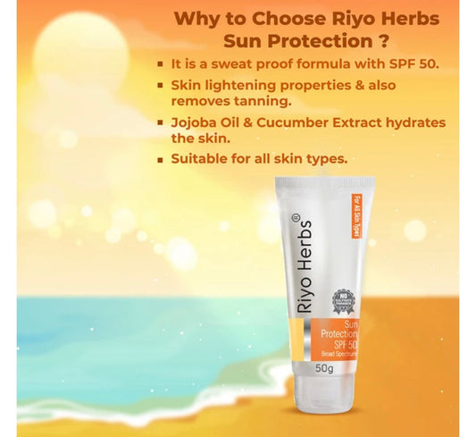 Riyo Herbs Sun Protection SPF 50 Broad Spectrum 50g ( For All Skin Types )