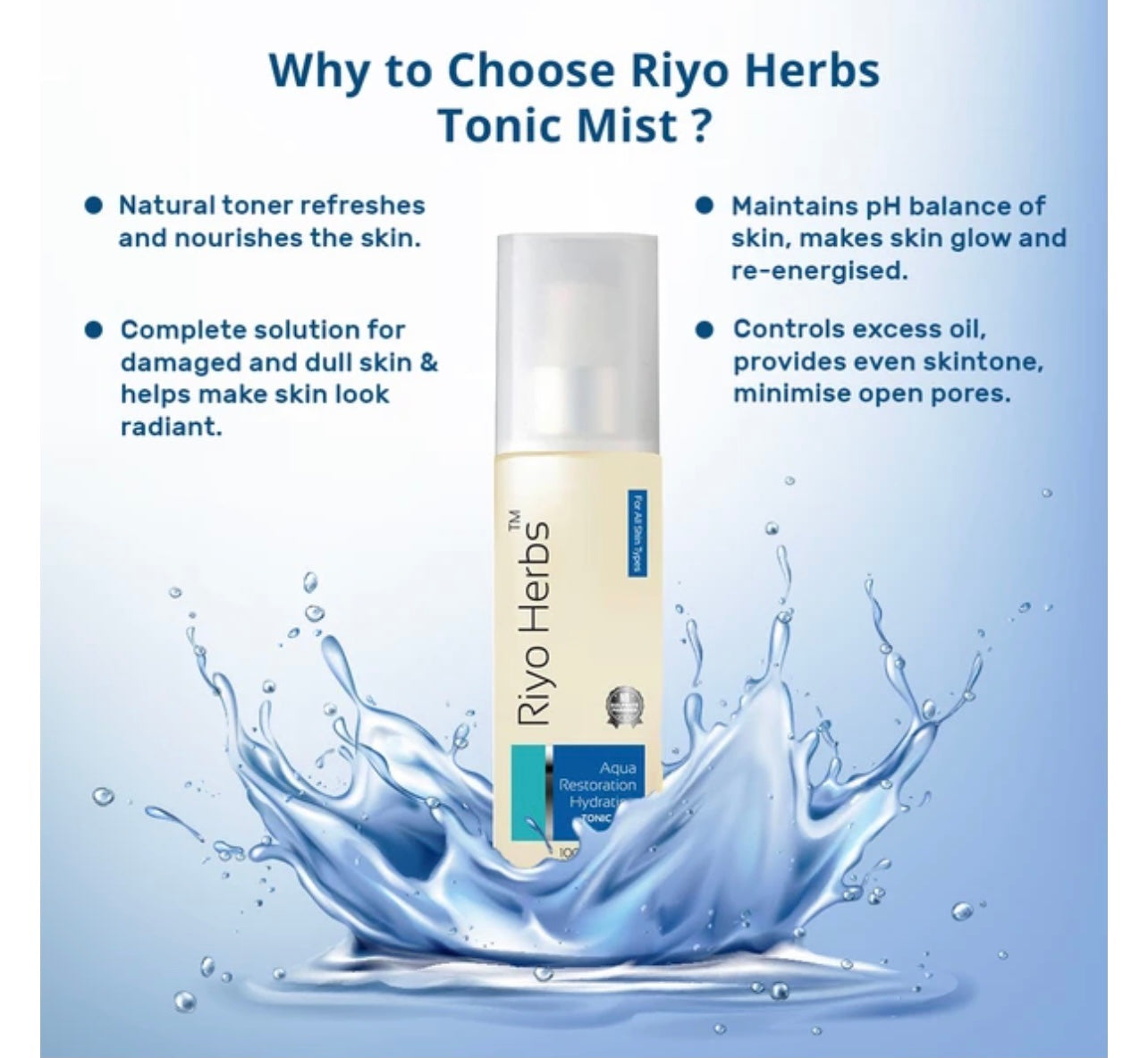 Riyo Herbs Aqua Restoration Hydrating Tonic Mist ( For All Skin Types ) 100ml