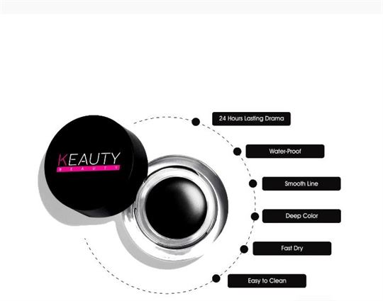 Keauty Beauty Long Wear Gel Eye Liner long Lasting
