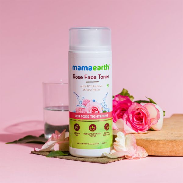 Mamaearth Rose Water Face Toner with Witch Hazel & Rose Water for Pore Tightening (200ml)