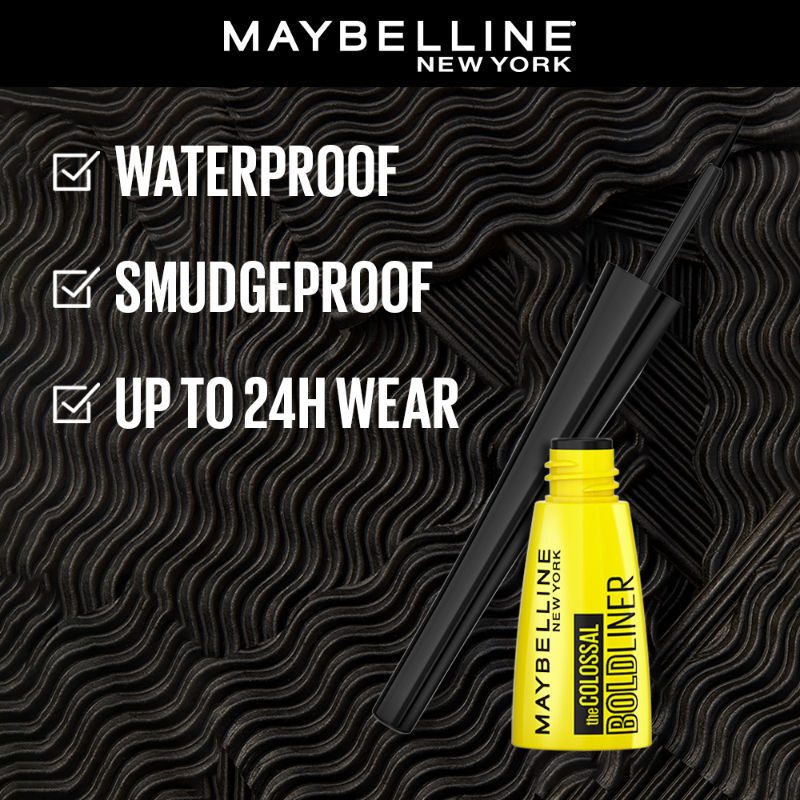 Maybelline New York The Colossal Bold Liner, Smudgeproof & Waterproof Eyeliner - Bold Black (3ml)