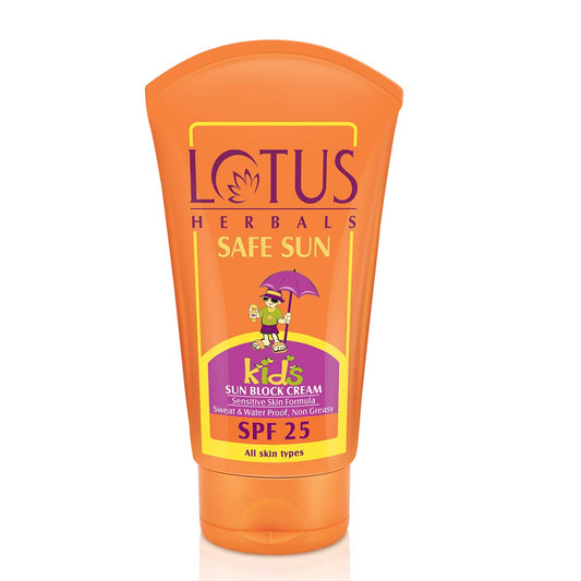Lotus Herbal Safe Sun Kids Sun Block Cream Spf 25 All Skin Type 100g