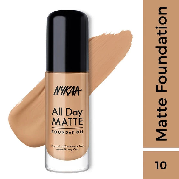Nykaa All Day Matte Long Wear Liquid Foundation For Normal To Combination Skin 30ml