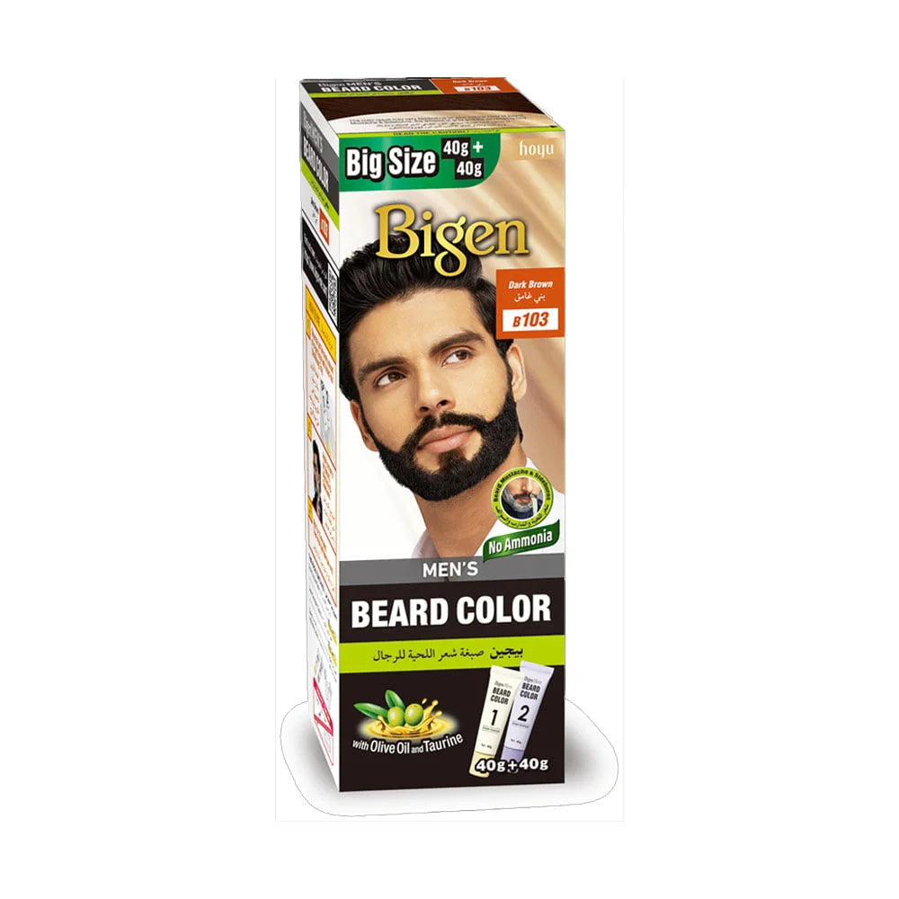 Bigen Ammonia Free Beard Dye for Men Dark Brown 40g+40g B103