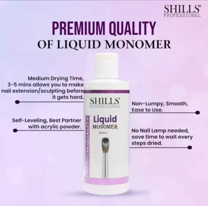 Shills Professional Premium Quality Liquid Monomer 100 ml  (Purple)